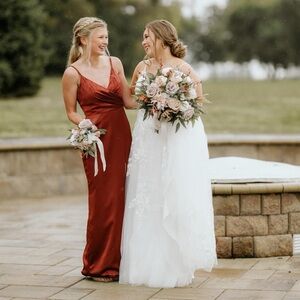 Rava Cinnamon Rose bridesmaid dress from Revelry